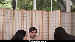 Asian Babe Desperate To Please Her Big Guy With Blowjob And More