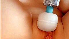 pussy play with big clit fingering and wet ass in doggystyle position, bent over for masturbation