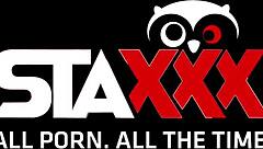 brunette teen in lingerie gets double teamed by two dicks hardcore