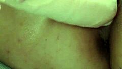 Playing with dildo for anal fun