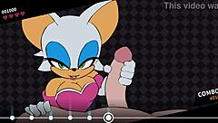 Rouge the bat takes that monster cock in her ass for a creampie!