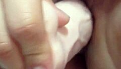 Playing with dildo for anal fun