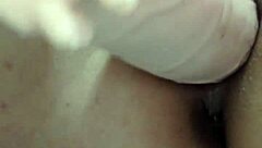 Playing with dildo for anal fun