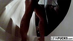 i watch leya falcon nude in the shower with her camera