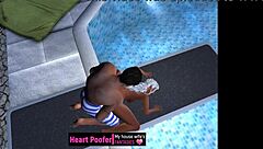 Intense Taking at Public Swimming Pool Diving Board