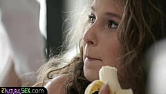 Cute euro amateur riding her lover's cock so passionately!