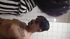 Moon Bends Over For Anal In Public Bathroom