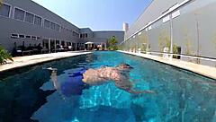 Married Woman Fucks Stranger At Pool.