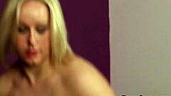 sexy stunner gets cum shot on her face gulping all the semen