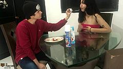 I get aroused eating dick with strawberry and cream part 1