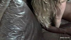 Busty blonde hotties sucking and fucking a massive black cock.