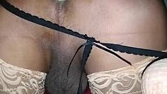 Transsexual Shemale Masturbates Pussy