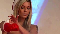 Sexy Blonde Hottie In Santa Clothes