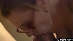 Chubby Blonde Whore Gives Amazing Blowjob