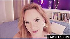 Hey, caught curvy redhead Summer Hart jerking on the phone!