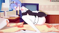 Rem Fucks Hard Ahegao Face Big Boobs Maid Re Zero.