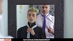 hot stepdad fucks his teen stepson with big cock