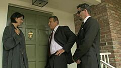 brunette roxanne hall with big boobs licked, ridden, and facially fucked in nylon