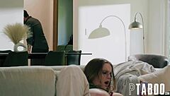 Petite teen gives blowjob to tommy!