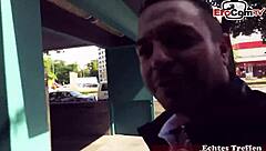 German Chubby Blonde Milf Picked Up And Fucked Outdoor!