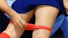 Lift the skirt and fuck the cute student!