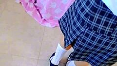 Young student obeys teacher for creampie!