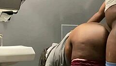 getting backshots from big black cock in bar bathroom