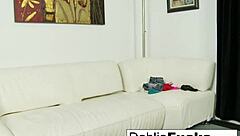 Blue dress beauty receives intense pounding from Chad in group sex encounter