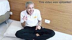 Three gay friends engage in hardcore bareback threesome swap in the room.