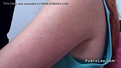 redhead amateur flashes titties outdoor 😏