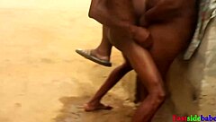 ebony girl takes monster cock doggystyle outdoor creampie