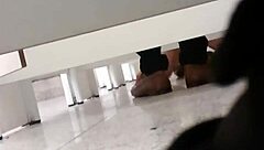 Gay amateurs fuck hard in mall bathroom!