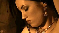 brunette indian babe sensually strips, revealing body