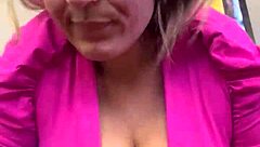 Blonde Crossdresser Gets Wet Pussy Gaping in Gym