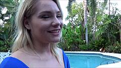 Blonde Step Sister Uses His Cock in POV