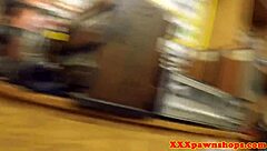 Wow, Black Pawnshop Amateur Sucks Big Tits on Hidden Cam!