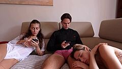 Cheating with step sister while girlfriend rests.