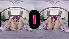 michelle maylene interacts one on one in vr