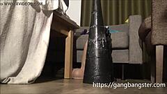 Sexy Blonde Wrecks Butt With Huge Toy