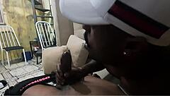 Intense blowjob on monster cock!