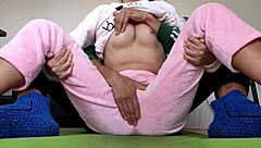 Horny Asian Stepsister Teases Wet Pussy In Pajama