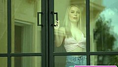 Blonde naughty lesbian teens Anna Clair Clouds and Haley Spades seduce each other, licking and fingering wet pussies