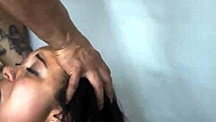Petite stranded teen 18+ feels intense pleasure sucking cock in public bondage