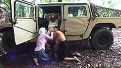Muslim Step Mom Blows Army Friend's Daughter Outdoors!