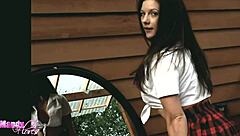 Outdoor Strip Tease By Brunette Goddess