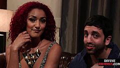 Black Redhead Dominates Pathetic Boyfriend With Blowjob Then Spits Cum