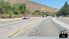 Blonde teen gives bbc road head in public