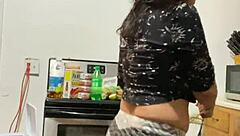 anna maria teases in tight workout apparel, showing off her big tits and ass