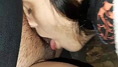 Lick my pussy in the woods by the fire