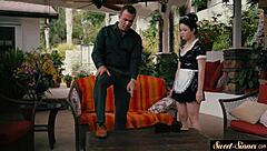 Teen 18+ rides cock outdoors and gets jizzed on